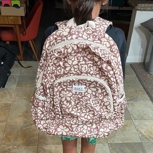 Roxy Pink and White Floral Backpack